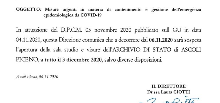 Misure urgenti in materia di contenimento e gestione dell’emergenza epidemiologica da COVID-19